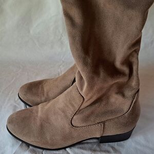 Soda Over the Knee Boots, Women Size 7, Thigh High, Brown Tan Faux Suede
